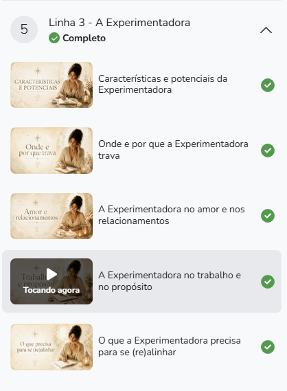 Sequência de aulas dentro de uma Linha na plataforma Hotmart